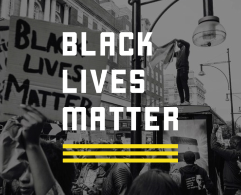 White text that reads Black Lives Matter on a black background