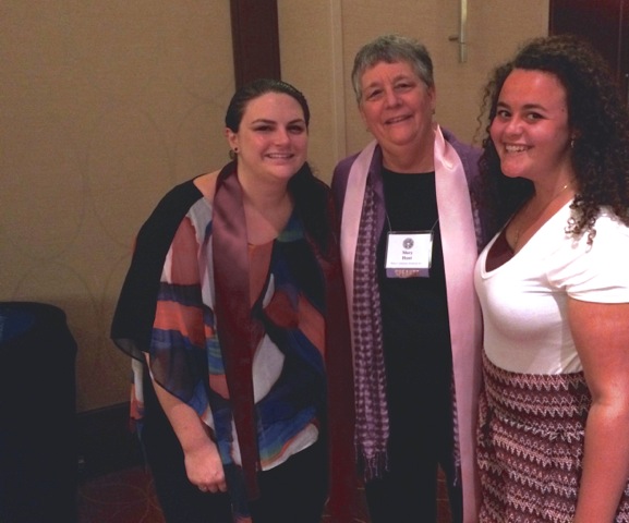 WATER colleagues Cathy Jaskey, Mary E. Hunt, and Jacqueline Small enjoying the meeting of the Women's Ordination Conference & Women's Ordination Worldwide in Philadelphia, 9/20/15